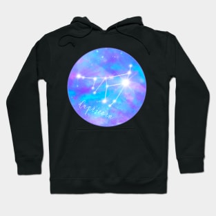 Capricorn zodiac sign. Stars on galaxy background Hoodie